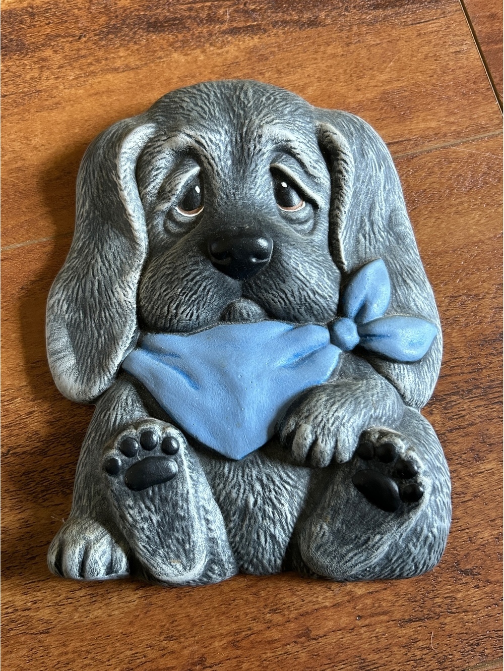 Shelly Jonas Sad Puppy Wall Hanging Plaque with Blue Bandana